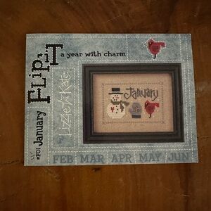 January Lizzie Kate Flip It Month Cross-stitch Pattern